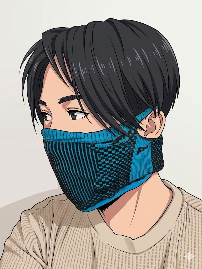 F5を着用した写真(イラスト加工)